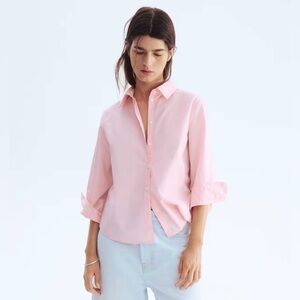 {H&M} Light Pink Cotton Poplin Shirt
